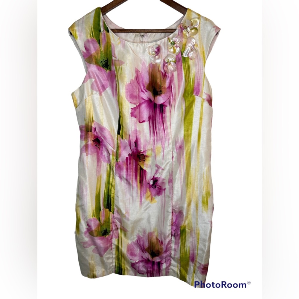Robbie Bee Watercolor Print Dress Size 14